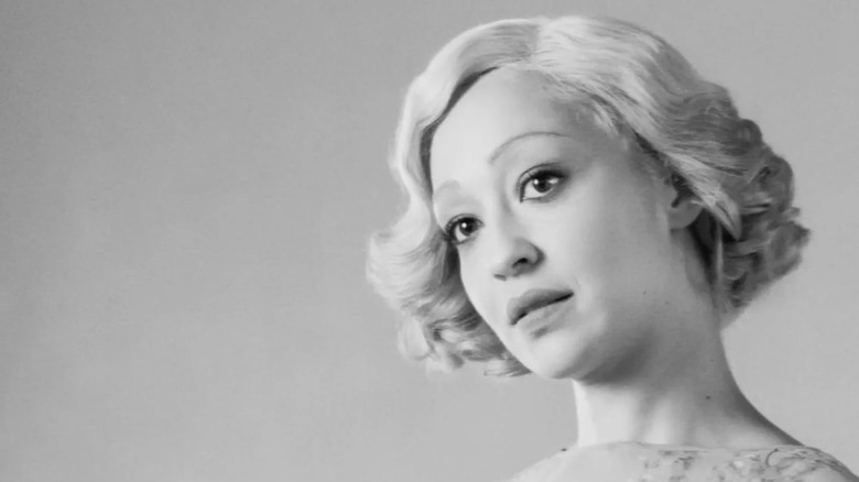 Ruth Negga in black and white in Passing