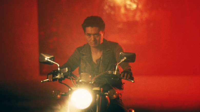 Chow Yun-fat on his motorcycle