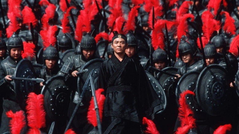 Jet Li stands with his army