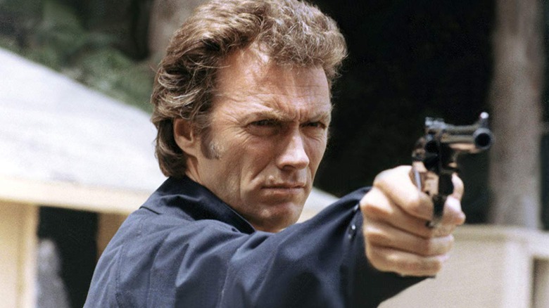 Clint Eastwood aiming his trademark revolver