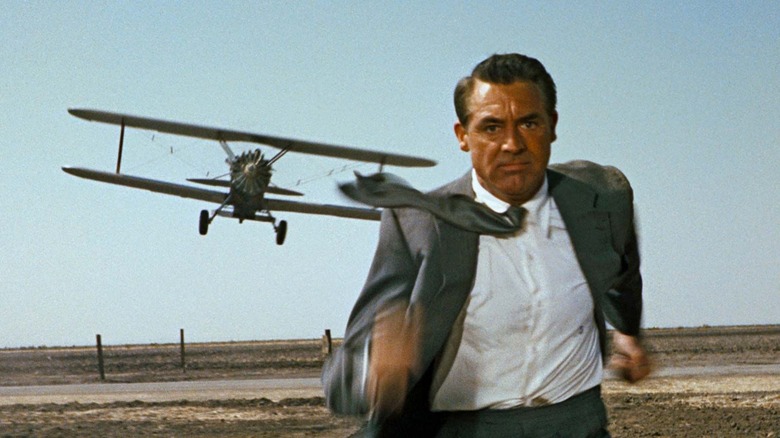 Cary Grant outrunning a crop duster