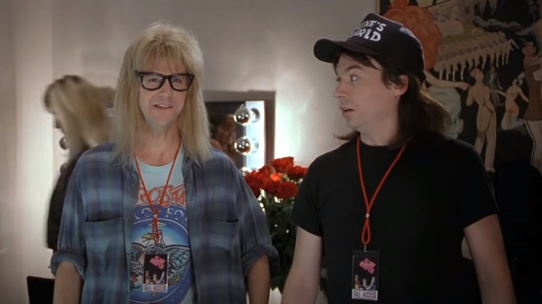 Wayne and Garth backstage