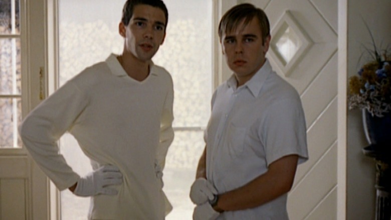 Two men in white in Funny Games