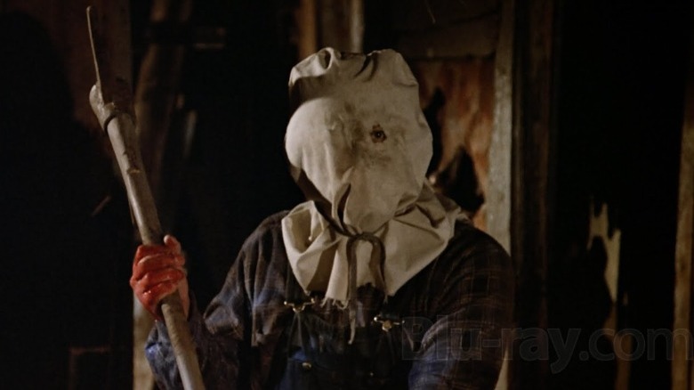 Jason wields axe in Friday the 13th Part 2