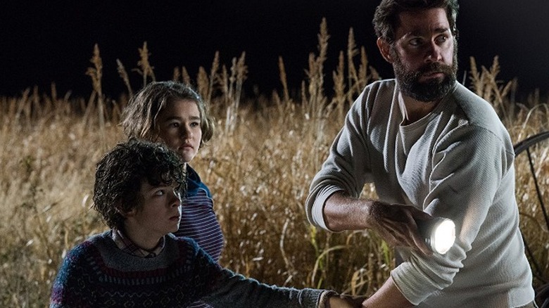 Krasinski protects his kids in A Quiet Place