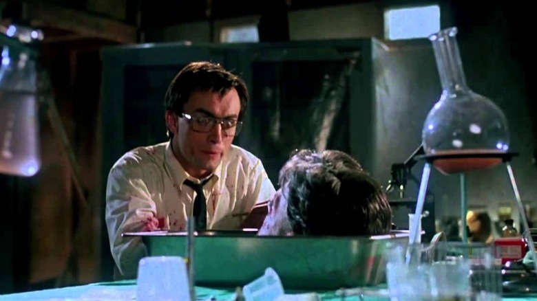 Herbert West talks to severed head in Re-Animator