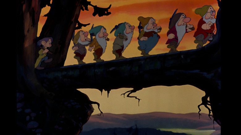 The seven dwarfs in Snow White and the Seven Dwarfs