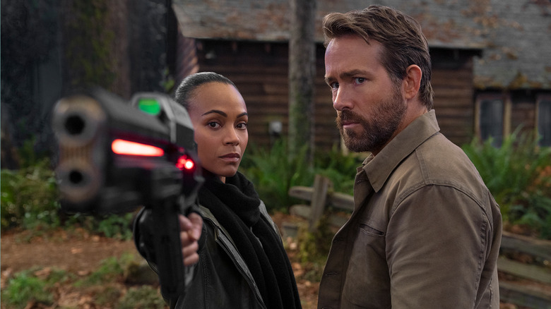 Zoe Saldana and Ryan Reynolds in "The Adam Project"