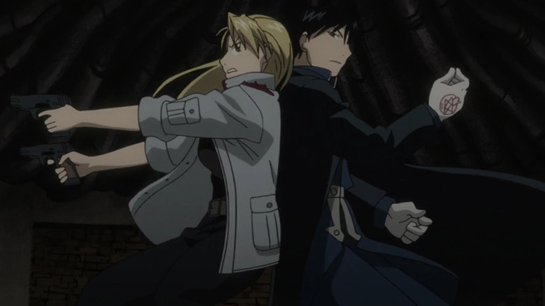 Fullmetal Alchemist Hawkeye and Mustang back to back