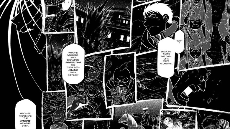 Fullmetal Alchemist manga Ishvalan genocide splash page 
