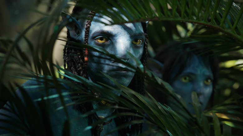 Britain Dalton as L'oak and Sigourney Weaver as Kiri in Avatar: The Way of Water