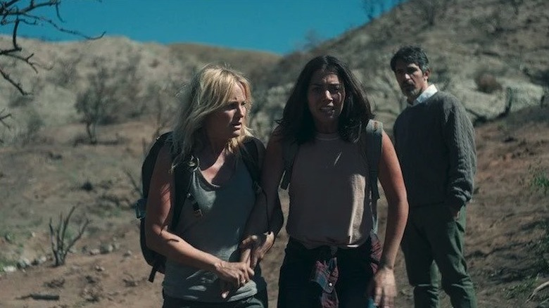 Malin Akerman, Chris Messina, and Lorenza Izzo in The Aviary