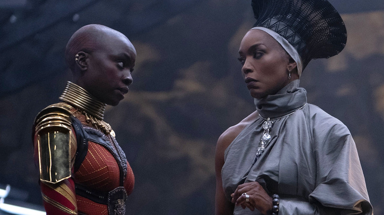 Danai Gurira and Angela Bassett in Black Panther: Wakanda Forever