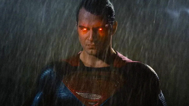 Superman (Cavill) preps his heat vision