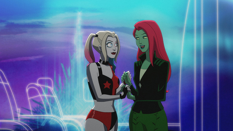 Harley Quinn and Poison Ivy holding hands