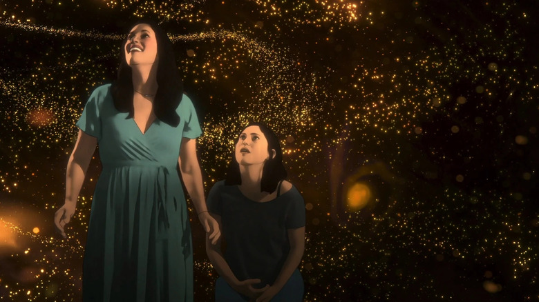 Undone's Alma and Becca staring at shining particles