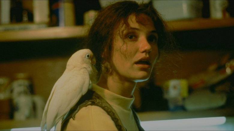 Cameron Diaz as Lotte with a bird in Being John Malkovich