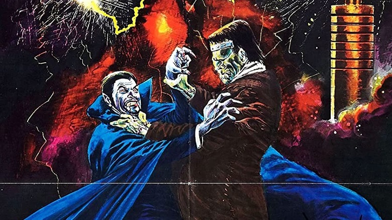 Dracula fighting Frankenstein's monster