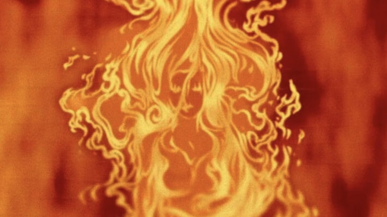 O Corcunda de Notre Dame Hellfire Esmeralda nas chamas