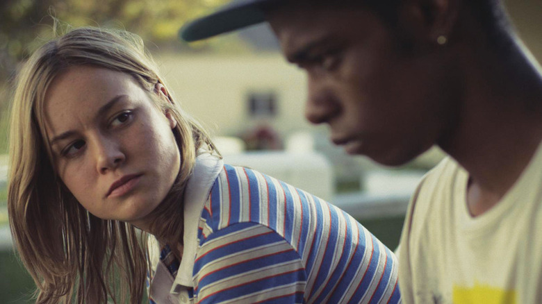 Brie Larson leans and looks at Lakeith Stanfield in "Short Term 12"