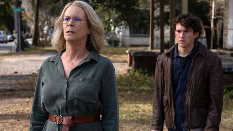 Jamie Lee Curtis and Rohan Campbell in Halloween Ends