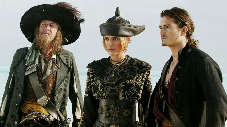 Geoffrey Rush, Keira Knightley, Orlando Bloom in POTC: At World's End