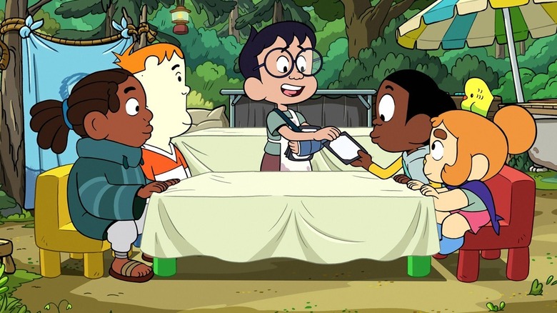 Craig of the Creek and company dining at a make-believe restaurant