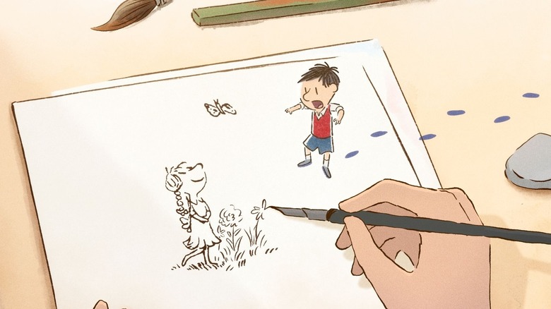 Little Nicholas seeing an artist's sketch