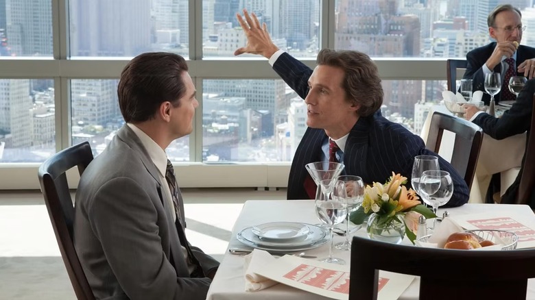 Jordan Belfort and Mark Hanna's lunch scene in The Wolf of Wall Street