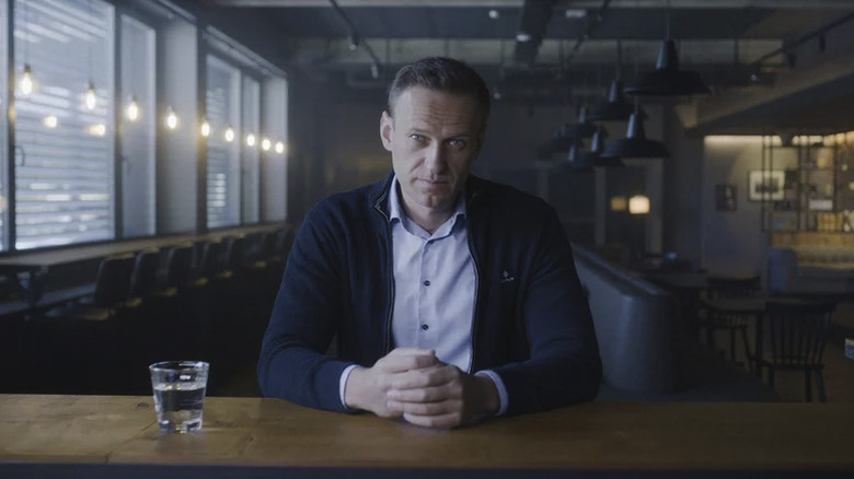 Navalny sitting for an interview in Navalny