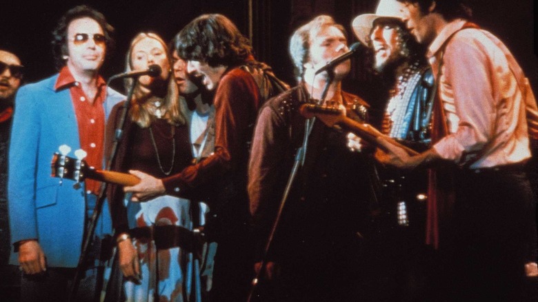 The Band performs with Bob Dylan