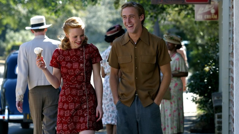 Eli with ice cream and noah with a smile, go down the sharp street of the 1950s