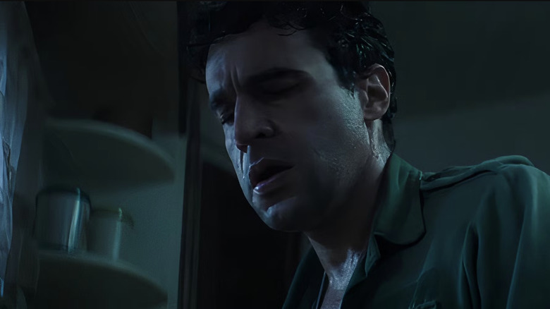 Christopher Abbott as Blake covered in sweat in Wolf Man