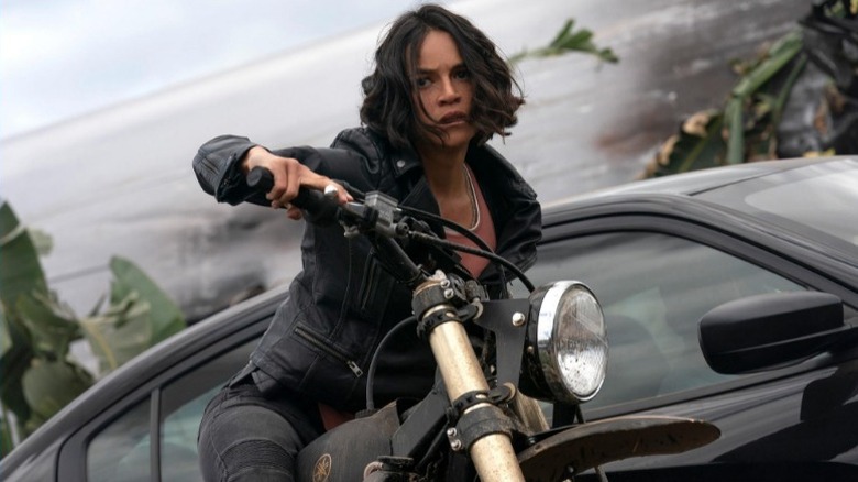 Letty on a motorcycle in F9