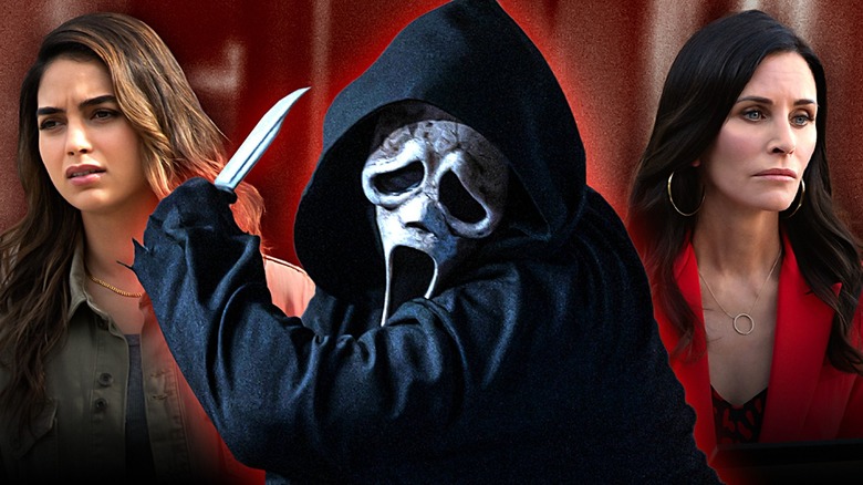 A composite image of stills from the Scream franchise