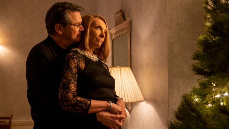 Toni Collette and Colin Firth in HBO Max's dramatic series The Staircase