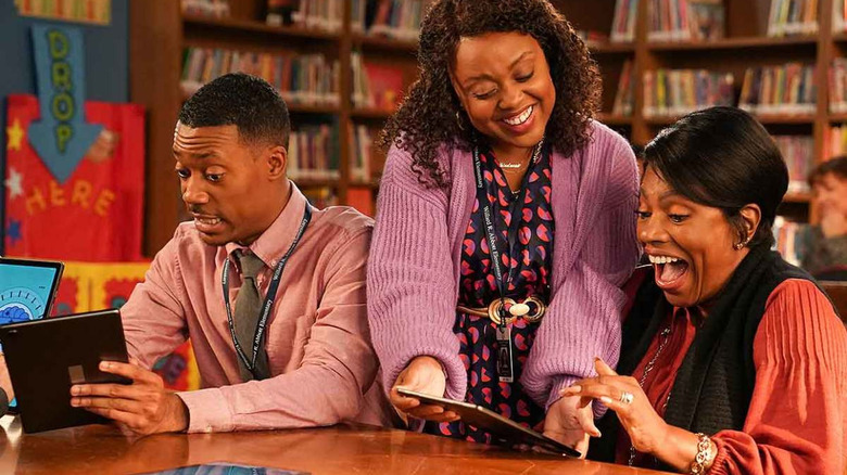 Quinta Brunson, Tyler James Williams and Sheryl Lee Ralph in Abbott Elementary