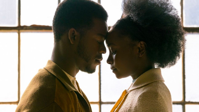 Stephan James as Fonny and KiKi Layne as Tish in If Beale Street Could Talk 