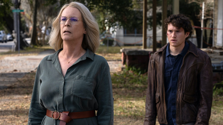 Jamie Lee Curtis and Rohan Campbell in Halloween Ends