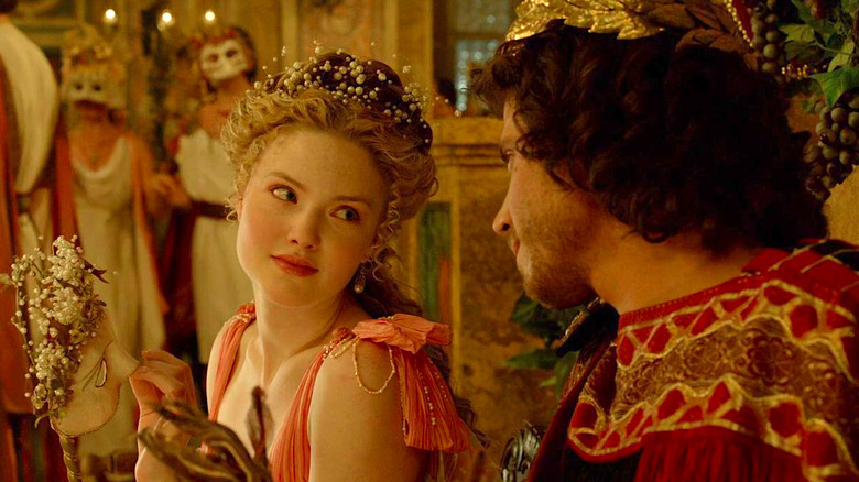 Holliday Grainger stares lovingly at François Arnaud in The Borgias