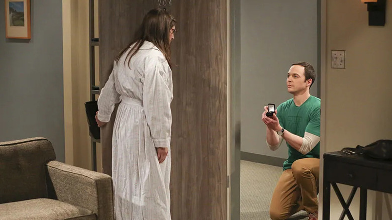 Sheldon proposing to Amy on The Big Bang Theory