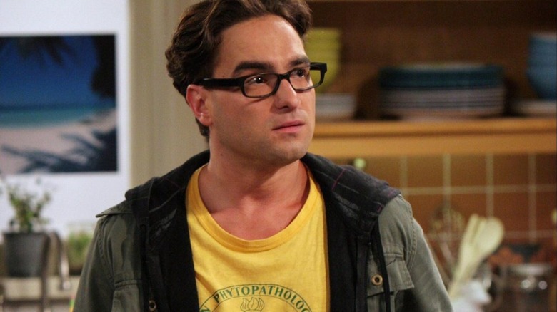 Leonard glasses yellow shirt jacket