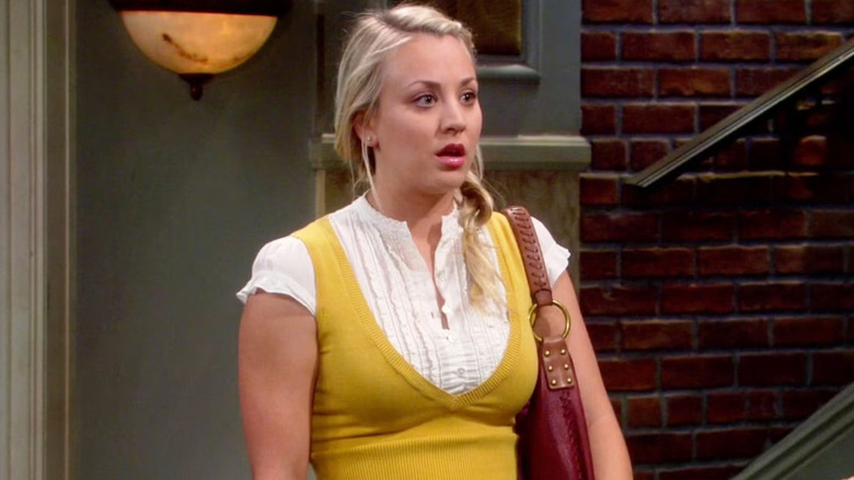 Penny gasping in surprise on The Big Bang Theory