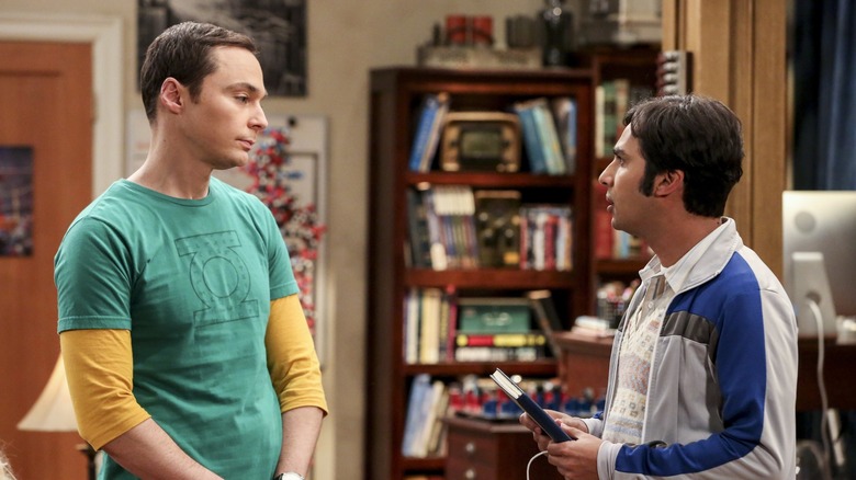 Sheldon and Raj converse in The Big Bang Theory