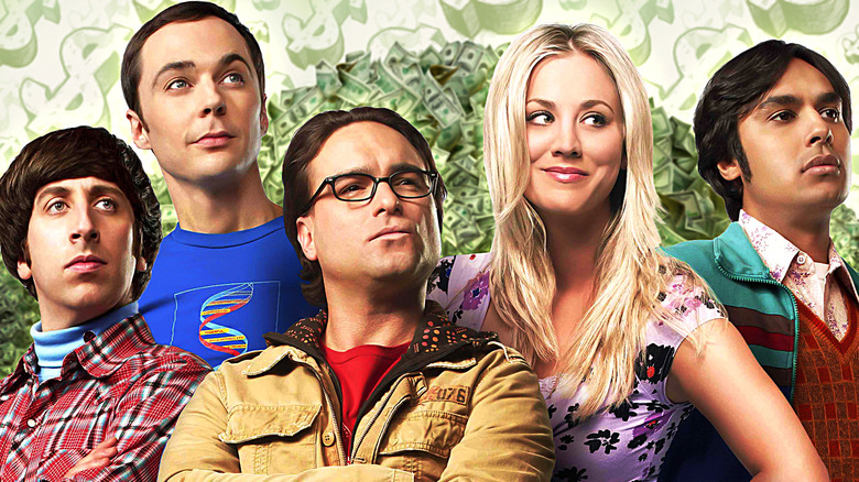 Big Bang Theory cast in front of money