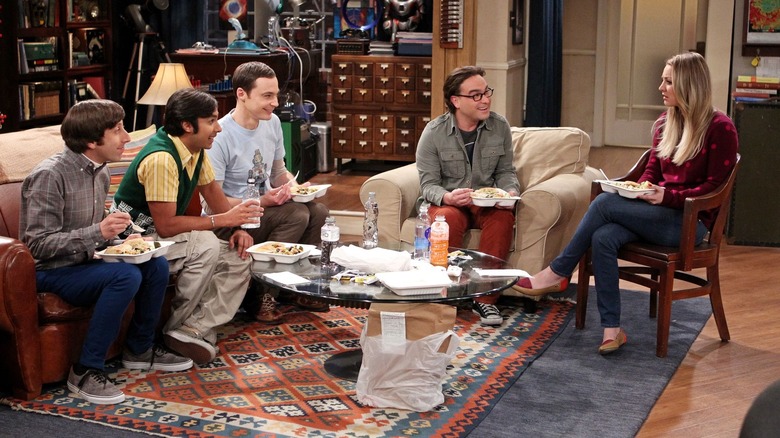 Big Bang Theory gang in living room