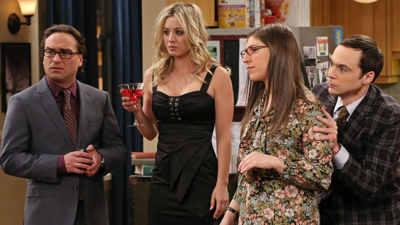 Leonard Penny Amy Sheldon looking Big Bang Theory