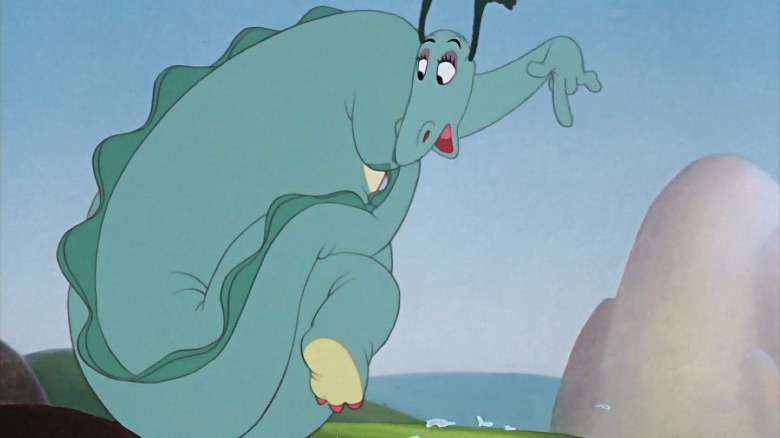 The dragon acting bashful in The Reluctant Dragon