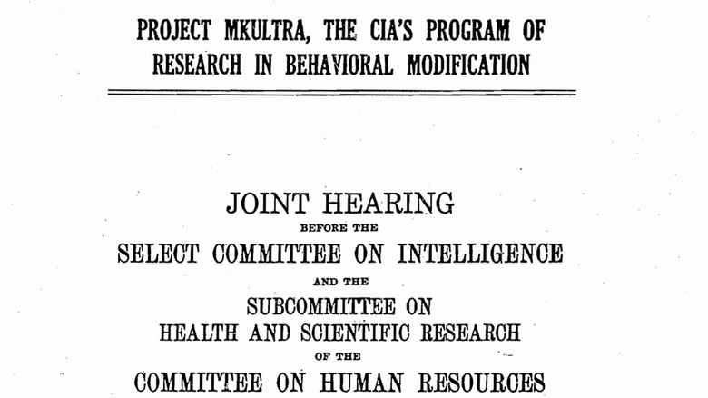 1977 U.S. Senate Hearing Report on MKUltra