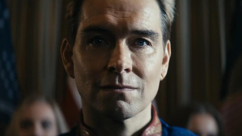 Antony Starr as Homelander looking serious in The Boys